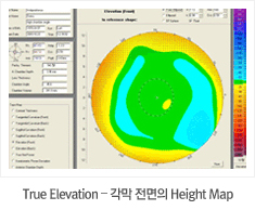 True Elevation – 각막 전면의 Height Map